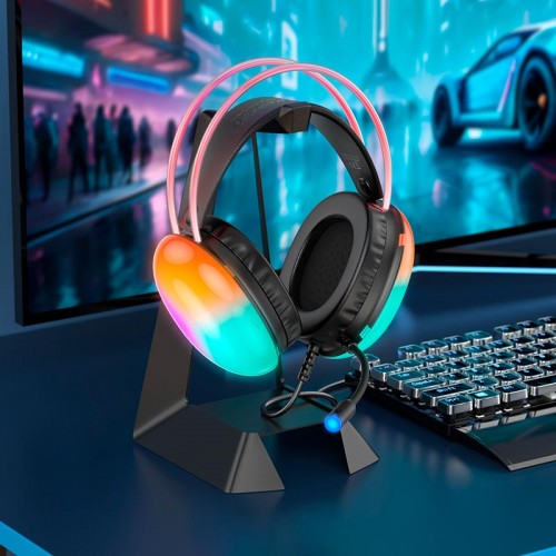 Навушники Hoco rich channel gaming headphones RGB W109 Plus |USB7.1, 2m| black