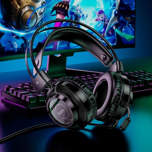 Навушники HOCO Resource gaming headphones W110 |USB+AUX| black
