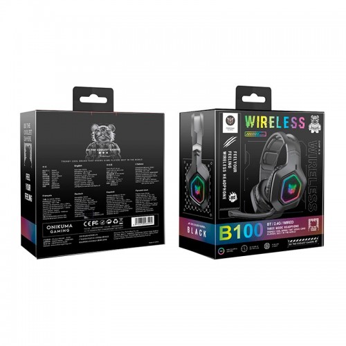 Наушники Onikuma Headset Headworn B100 |BT5.3/2.4G, Type-C, PS4/PS5/PC/Mac/iOS/Android, RGB|