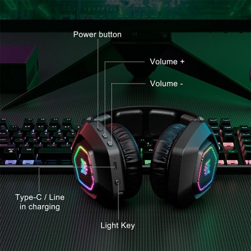 Наушники Onikuma Headset Headworn B100 |BT5.3/2.4G, Type-C, PS4/PS5/PC/Mac/iOS/Android, RGB|