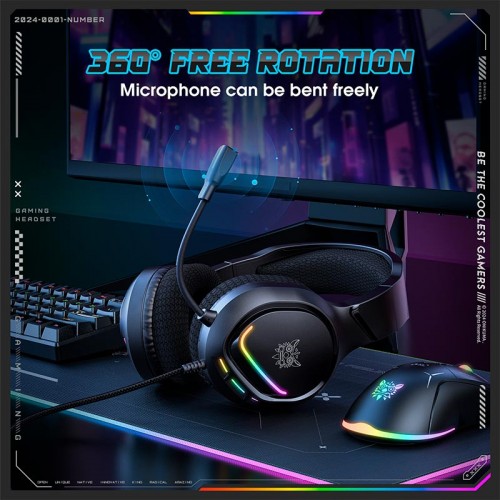 Навушники Onikuma Wired Headphone with RGB Colorful Lighting Surround Sound Over-Ear X31 |USB+3.5mm, RGB| black