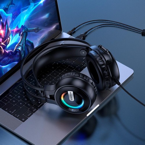 Навушники BOROFONE Eminent gaming headphones BO111 |USB+3.5mm, RGB| black
