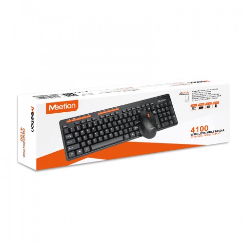 Набір Combo MEETION 2in1 Keyboard / Mouse Wireless 2.4 G MT-4100 |RU/EN раскладки| black