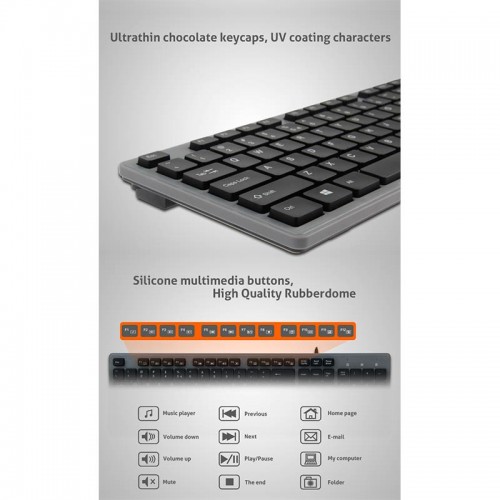 Клавіатура Meetion USB Standard Chocolate Ultrathin Keyboard K841 |Ukr/RU/EN| black