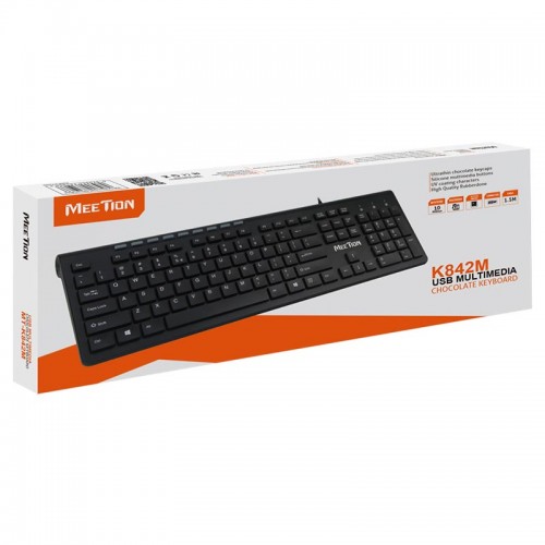 Клавіатура Meetion Wired Standard Multimedia Ultrathin Keyboard K842M |RU/EN раскладки| black
