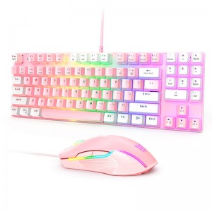 Набір Gaming Combo 2-in1 ONIKUMA G26 + CW916 (Keyboard engine/Mouse) white-pink
