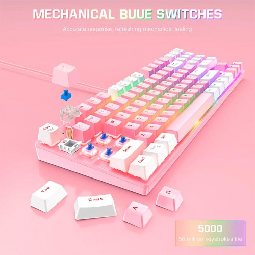 Набір Gaming Combo 2-in1 ONIKUMA G26 + CW916 (Keyboard engine/Mouse) white-pink