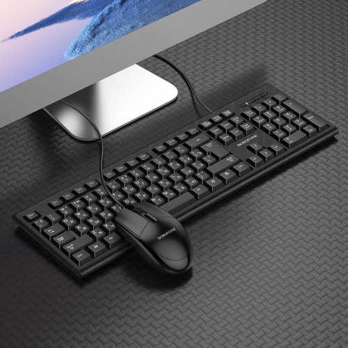 Набір office Combo BOROFONE Business keyboard and mouse set BG6 (Keyboard RU/ENG розкладка / Mouse) black