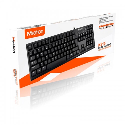Клавіатура Meetion USB + Hub Keyboard K815 |Ukr/RU/EN| black