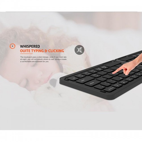 Клавіатура Meetion Foldable Keyboard MT-BTK001 |BT, 150 day standbuy, Type-C Charging| pink