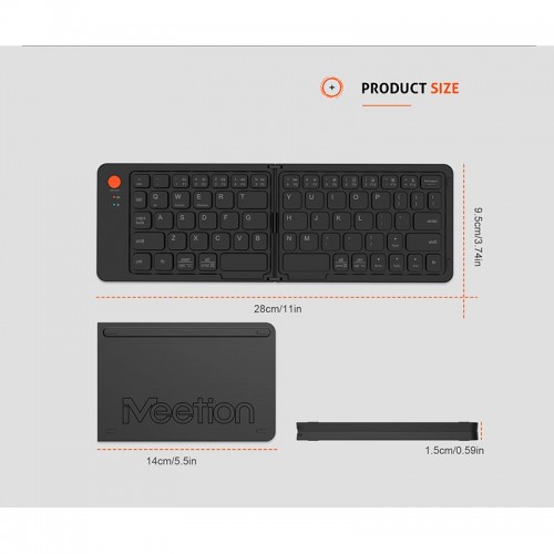 Клавіатура Meetion Foldable Keyboard MT-BTK001 |BT, 150 day standbuy, Type-C Charging| pink