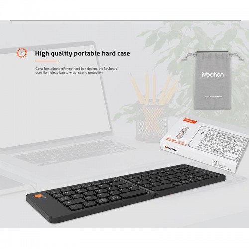 Клавіатура Meetion Foldable Keyboard MT-BTK001 |BT, 150 day standbuy, Type-C Charging| pink