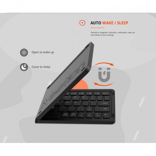 Клавіатура Meetion Foldable Keyboard MT-BTK001 |BT, 150 day standbuy, Type-C Charging| pink