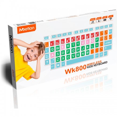 Клавіатура MEETION 2.4 G Kids wireless Keyboard WK800 |RU/EN Layout| white