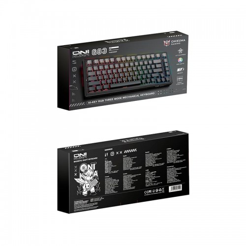 Клавиатура Onikuma (2.4G+Bluetooth+wired) With RGB Mechanical Keyboard 82 Keys G83 |ENG Layouts| black