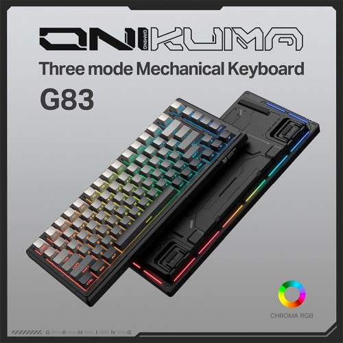 Клавиатура Onikuma (2.4G+Bluetooth+wired) With RGB Mechanical Keyboard 82 Keys G83 |ENG Layouts| black