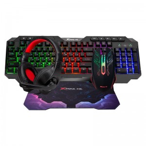 Набір Gaming Combo 4-in-1 XTRIKE ME CMX-415 UA Layot (Keyboard UA розкладка/Headset/Mouse/Mousepad) black
