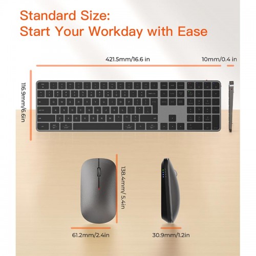 Набір Meetion Wireless Combo ikey C230 2-in-1 (keyboard+mouse) |BT/2.4G| (UA/ru/EN Layouts) black