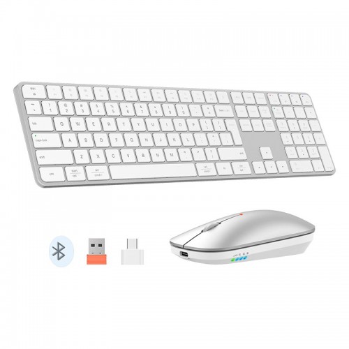 Набір Meetion Wireless Combo ikey C230 2-in-1 (keyboard+mouse) |BT/2.4G| (UA/ru/EN Layouts) silver