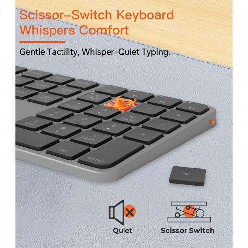 Набір Meetion Wireless Combo ikey C230 2-in-1 (keyboard+mouse) |BT/2.4G| (UA/ru/EN Layouts) silver