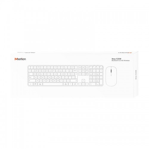 Набір Meetion Wireless Combo ikey C230 2-in-1 (keyboard+mouse) |BT/2.4G| (UA/ru/EN Layouts) silver
