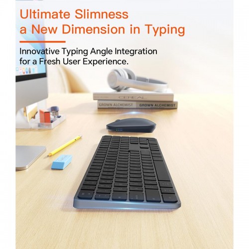 Набір Meetion Wireless Combo ikey C230 2-in-1 (keyboard+mouse) |BT/2.4G| (UA/ru/EN Layouts) silver