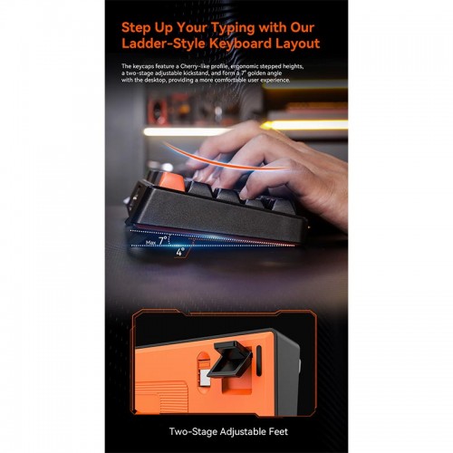 Ігрова клавіатура Meetion Tri-Mode RGB Backlit Mechanical Keyboard MK14 |BT5.0/2.4G/Wired| (UA/ru/EN Layouts) white