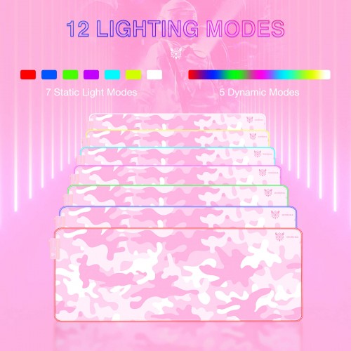Килимок для мишки ONIKUMA Gaming Mouse Pad RGB MP005 |800*300*4MM| pink