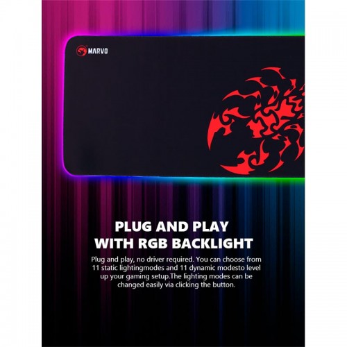 Килимок для миші MARVO MG011 RGB Gaming Mouse Pad |800x300x4mm| |4USB| black