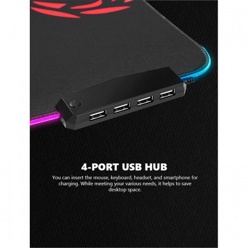 Килимок для миші MARVO MG011 RGB Gaming Mouse Pad |800x300x4mm| |4USB| black