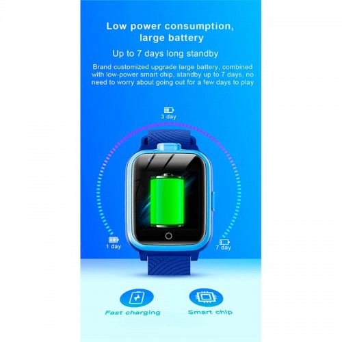 Дитячі смарт-годинник T13 (1.4", IP67, Dual Camera, 4G Video Call, LBS / GPS / WiFi) blue