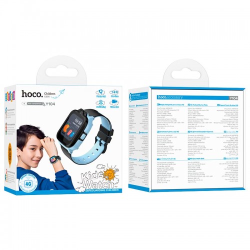 Дитячі смарт-годинник HOCO 4g children phone-watch Y104 |1.69", 4G video call, hd camera, GPS/WiFi| black