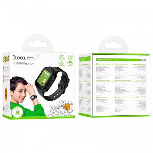 Дитячі смарт-годинник HOCO 4g children phone-watch Y104 |1.69", 4G video call, hd camera, GPS/WiFi| black