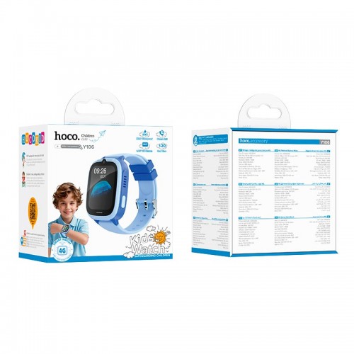 Дитячий смарт-годинник HOCO 4G children phone watch Y106 ipx7 |1.83" LCD, 4G Call, WiFi positionning| black