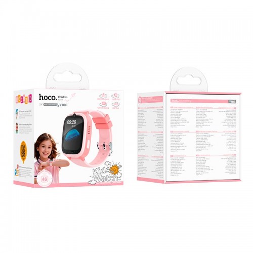 Дитячий смарт-годинник HOCO 4G children phone watch Y106 ipx7 |1.83" LCD, 4G Call, WiFi positionning| pink