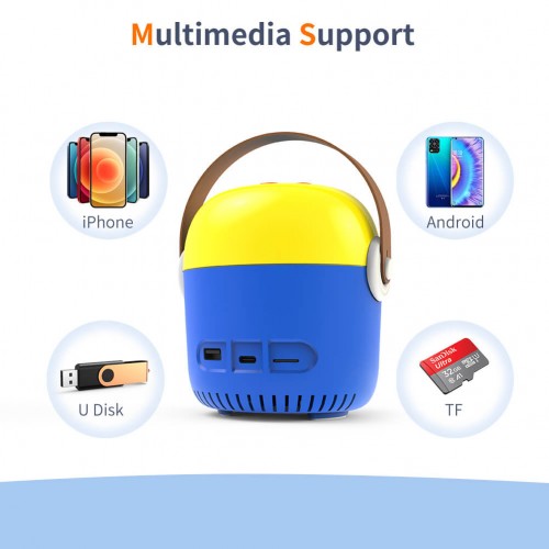 Портативний міні проектор для дітей Minion |Android, IOS, TF/USB, 24-60"| blue-yellow
