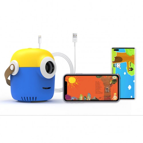 Портативний міні проектор для дітей Minion |Android, IOS, TF/USB, 24-60"| blue-yellow