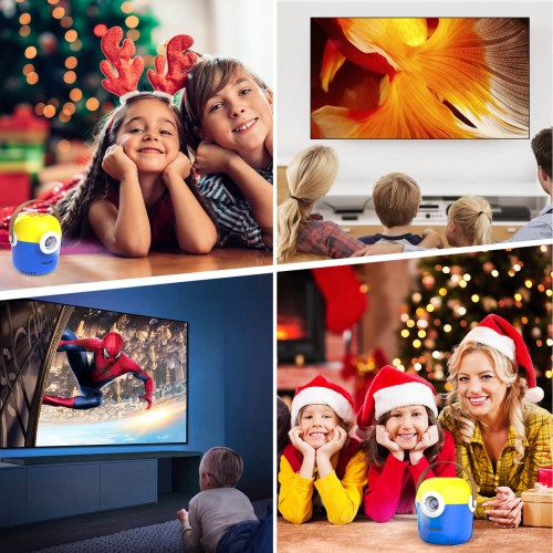 Портативний міні проектор для дітей Minion |Android, IOS, TF/USB, 24-60"| blue-yellow