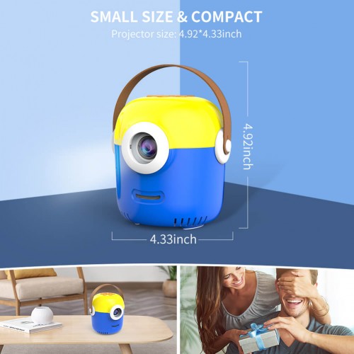 Портативний міні проектор для дітей Minion |Android, IOS, TF/USB, 24-60"| blue-yellow