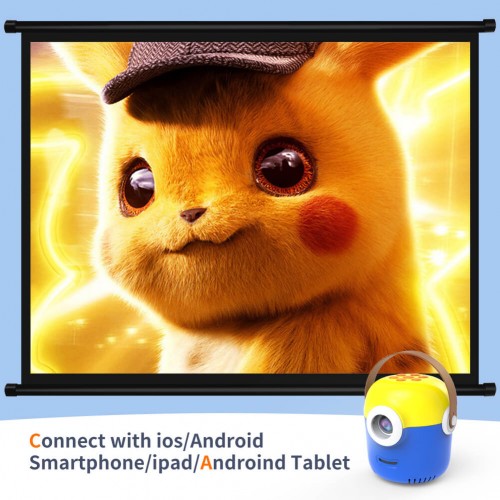 Портативний міні проектор для дітей Minion |Android, IOS, TF/USB, 24-60"| blue-yellow