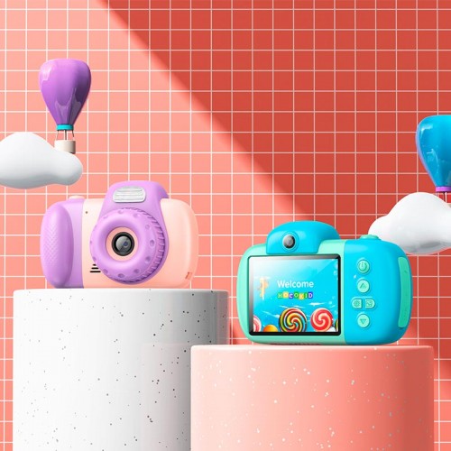 Дитяча Цифрова фото-Відео камера HOCO Dual lens children camera DV201 |2.4" ips screen, 1080p video| pink