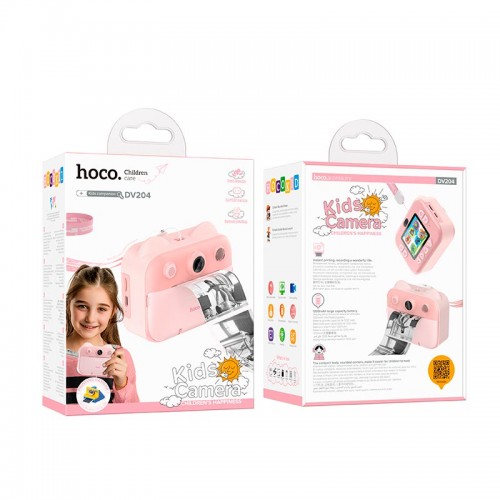 Дитяча Цифрова фото-Відео камера HOCO Dual-camera children printing camera DV204 |2.4" HD screen| pink