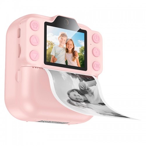 Дитяча цифрова фото-відео камера HOCO Dual camera children printing camera DV211 |2.0 ips screen, 1080p video| pink