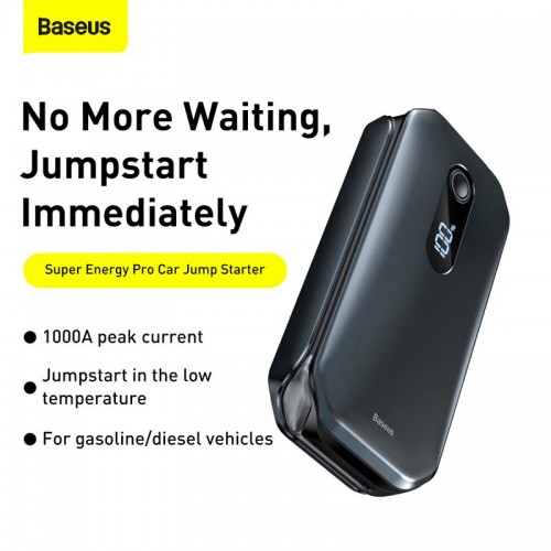 Пусковое устройство для авто BASEUS Super Energy Pro Car Jump Starter 12000mAh |5V/3A, Peak current1000A| (CRJS03-09)