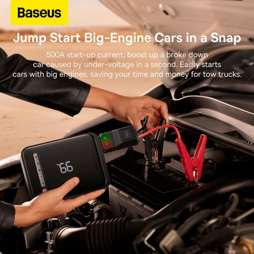 Пусковий пристрій (бустер) для авто Baseus Super Energy 2-in-1 Jump Starter 1000A black