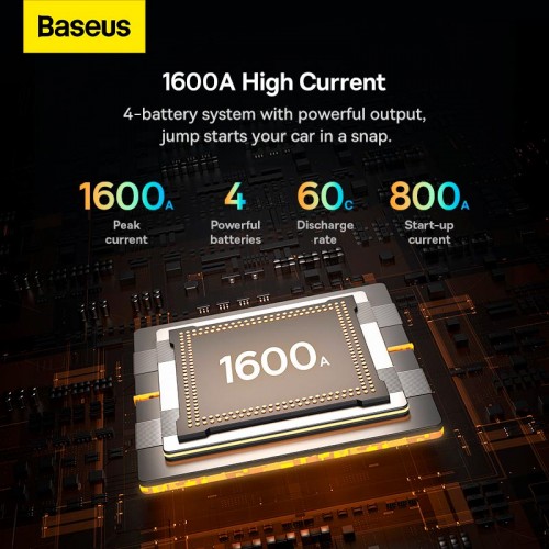 Пусковий пристрій (бустер) для авто Baseus Super Energy Pro Black+ Car Jump Starter 1600A black