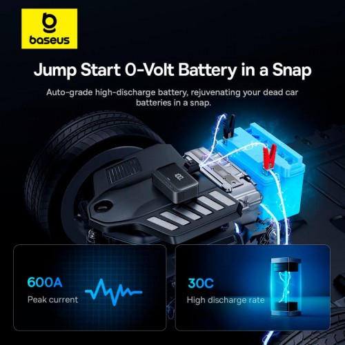 Пусковое устройство (бустер) для авто Baseus Super Energy Series 4-in-1 Car Jump Starter 600A