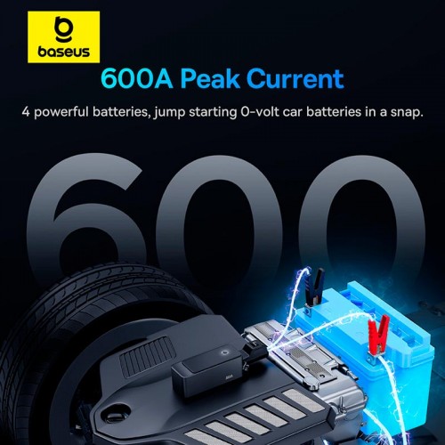 Пусковий пристрій (бустер) для авто Baseus Super Energy Alpha Series Jump Starter 600A black
