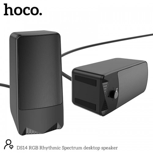 Акустика для ПК HOCO RGB Rhythmic Spectrum desktop speaker DS14 |10W, AUX, Mic|