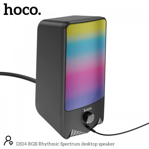 Акустика для ПК HOCO RGB Rhythmic Spectrum desktop speaker DS14 |10W, AUX, Mic|